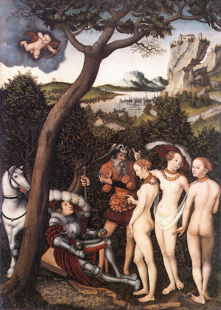 Lucas Cranach the Elder, The Judgement of Paris, 1528 (New York, oil on wood)       