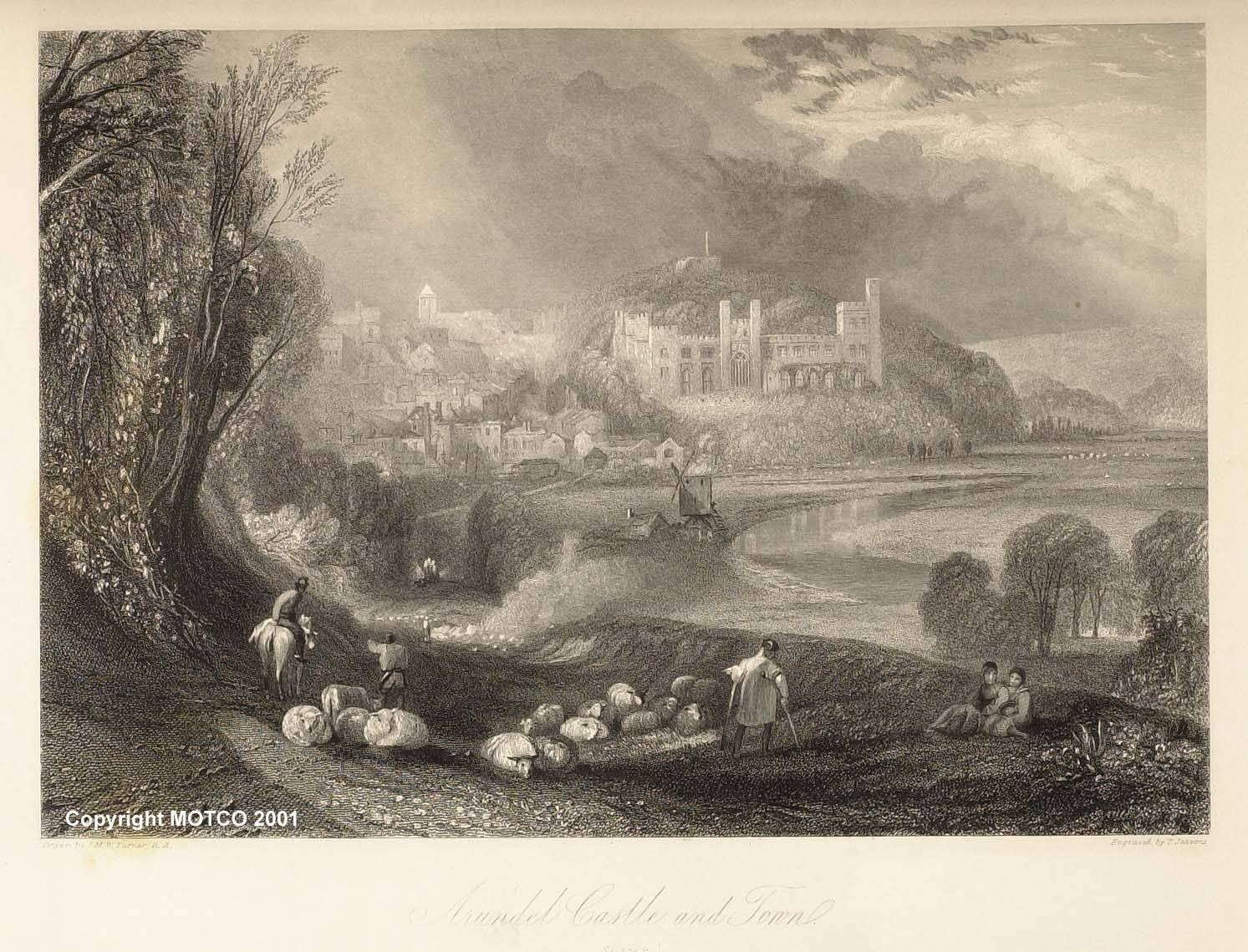 Turner_Arundel_Castle_and_Town_Sussex_engraved_by_Jeavons_1830-3