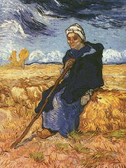 Van_Gogh_The_Shepherdess_after_Millet_1889